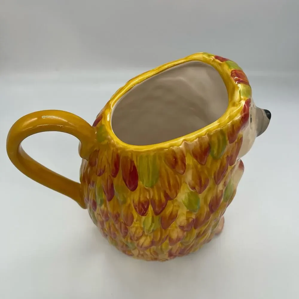 Pier 1 Imports Hedgehog Hand Painted Pitcher 8.5